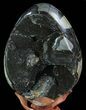Septarian Dragon Egg Geode - Black Crystals #68110-1